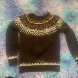 Kiel James Patrick Kids Brown Sweater with pumpkin  Design